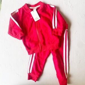Kid Tales Red Tracksuit with White Stripes